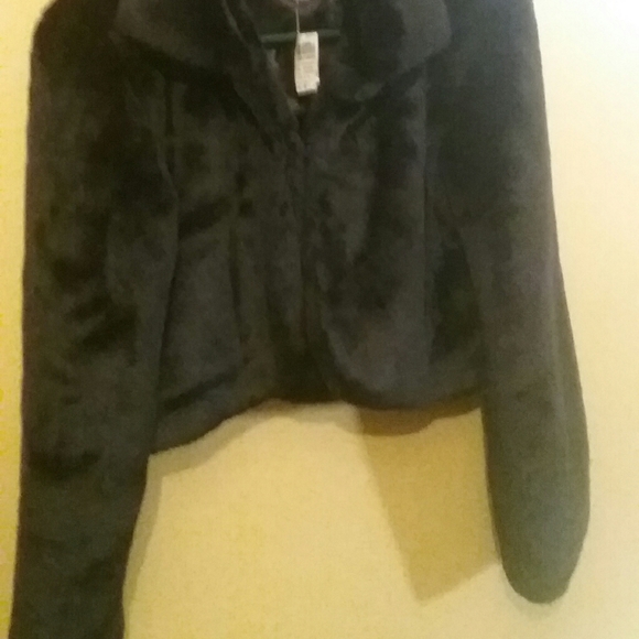 NWT BLACK PARIS BLUES BOLERO FAUX FUR JACKET  XL - Picture 2 of 4